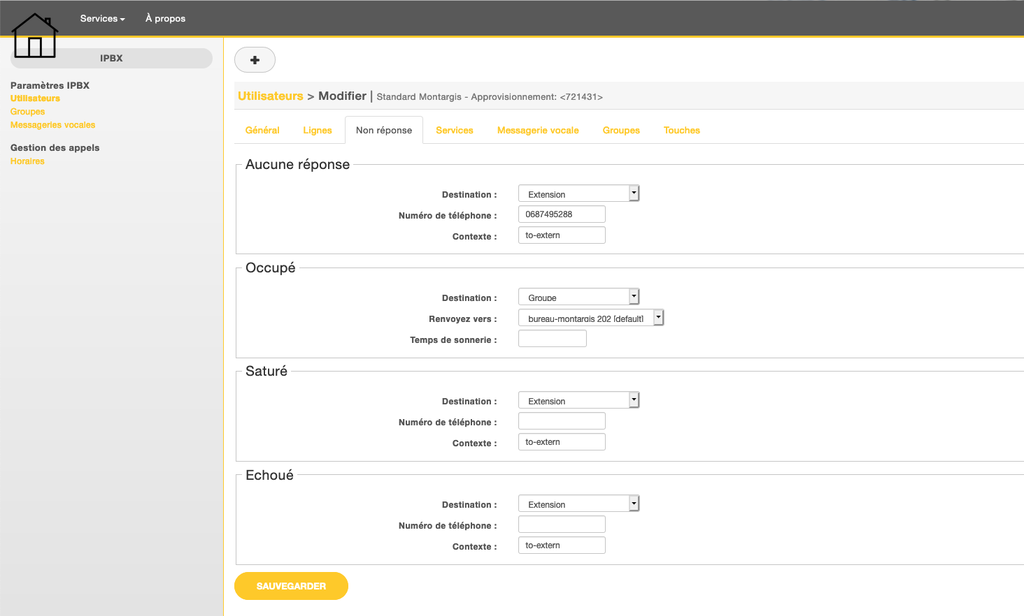Exceptionnellement ou en cas de pannes... standard sur mon portable